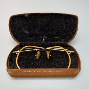 Vintage Gold Filled Wire Eyeglass Frames with Case Shuron 1/10 12K No Lenses